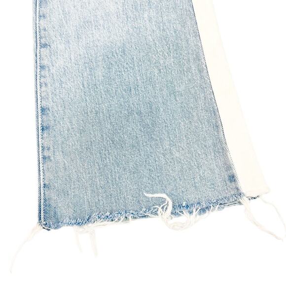 Frame Le Crop Mini Boot LCMBIBR439 Olin Two-Tone Denim Jeans Raw Hem Size 25 - Picture 5 of 9